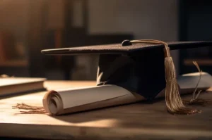 chapéu e diploma de pós-graduação lato sensu