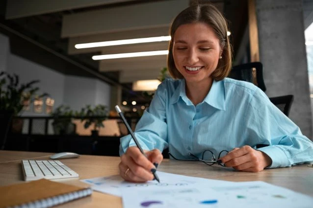 estudante da área de negócios